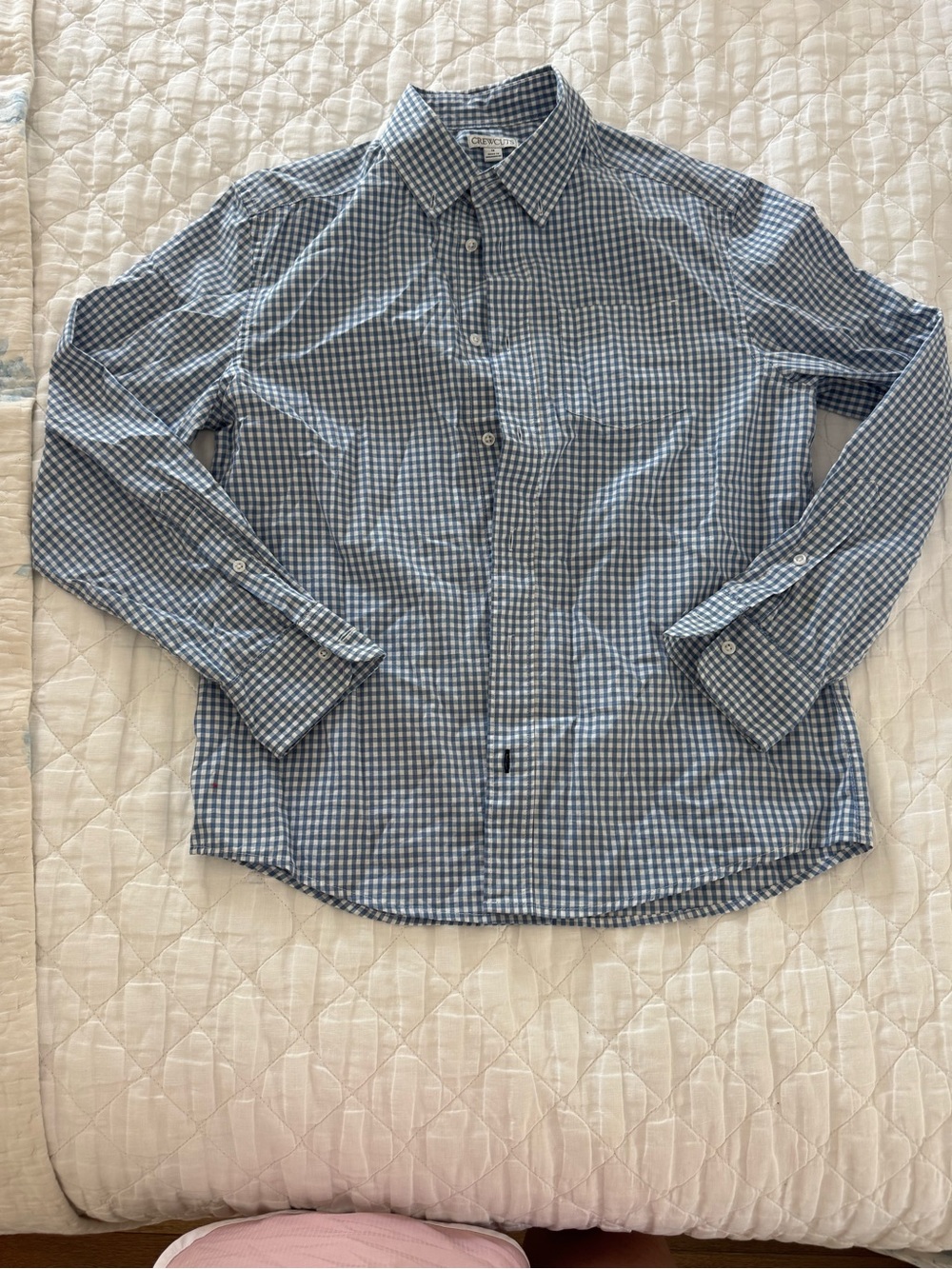 Crewcuts Blue Gingham Button-Down Shirt